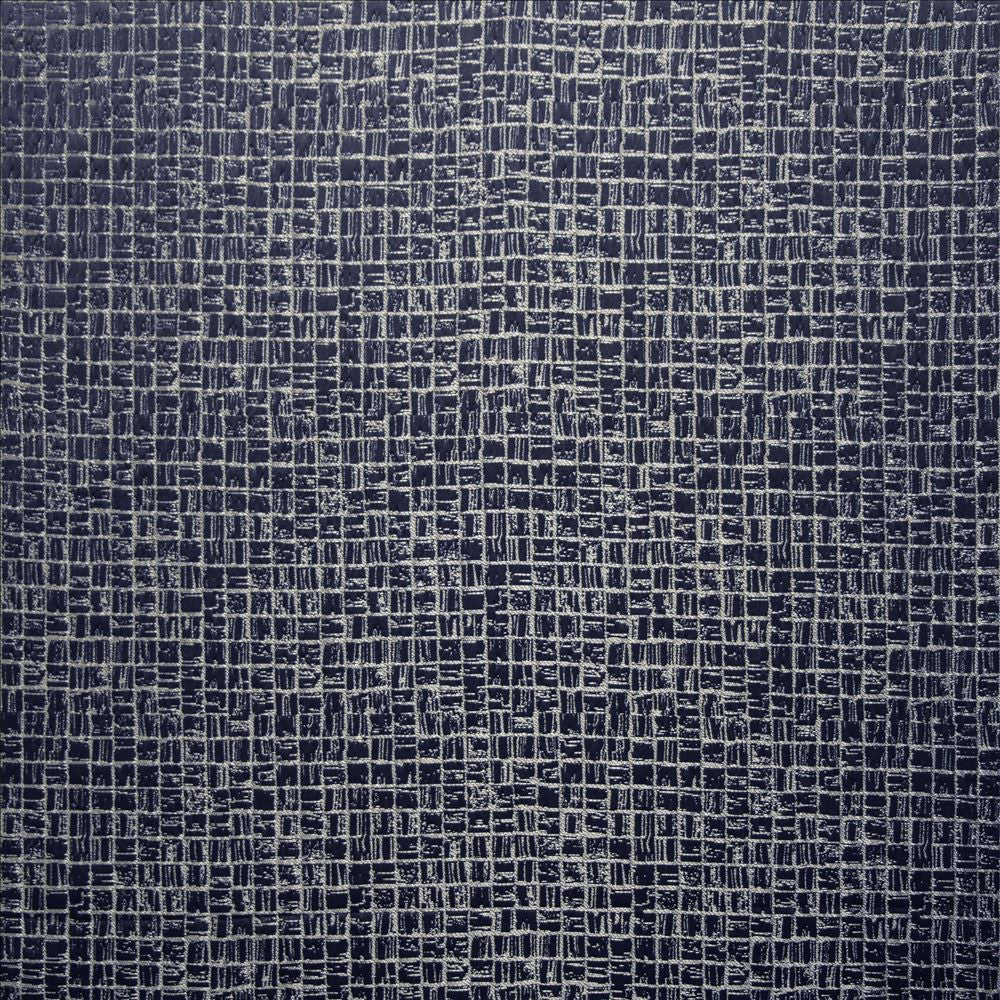 Nemours Indigo by Kasmir Designer Fabric See sample 100% Polyester
 INDIA Not Tested </p><p>Repeat: Horizontal: 3/8 inches and Vertical: 3/8 inches 54 - Swanky Fabrics -