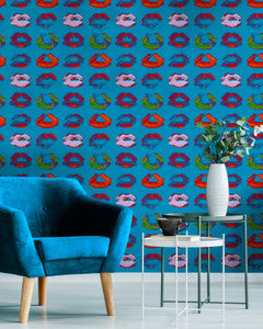 Mind the Gap Wallpaper Mind The Gap   NEON KISS Blue   (WP20379)