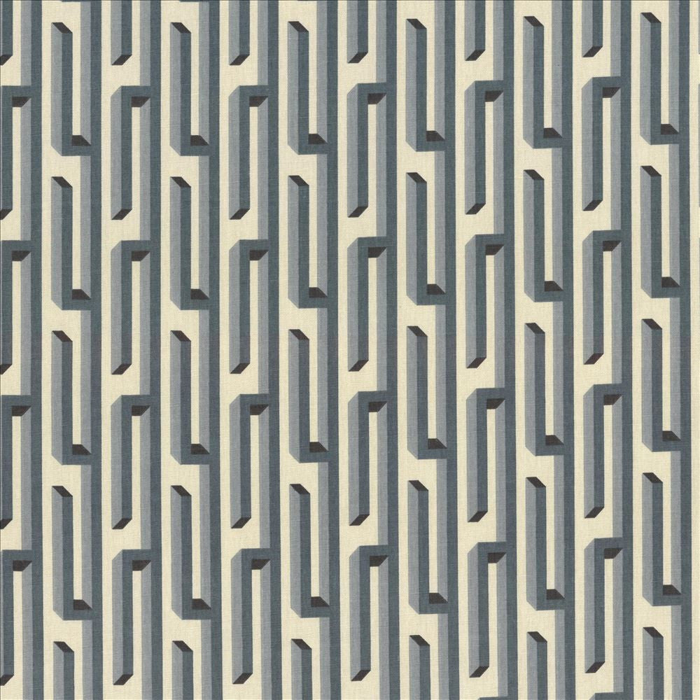 Nobu Fret Mist  by Kasmir Designer Fabric 5089 100% Cotton
 USA 12,000 Wyzenbeek Double Rubs Horizontal: 3 2/8 inches and Vertical: 4 4/8 inches 54  - Swanky Fabrics -