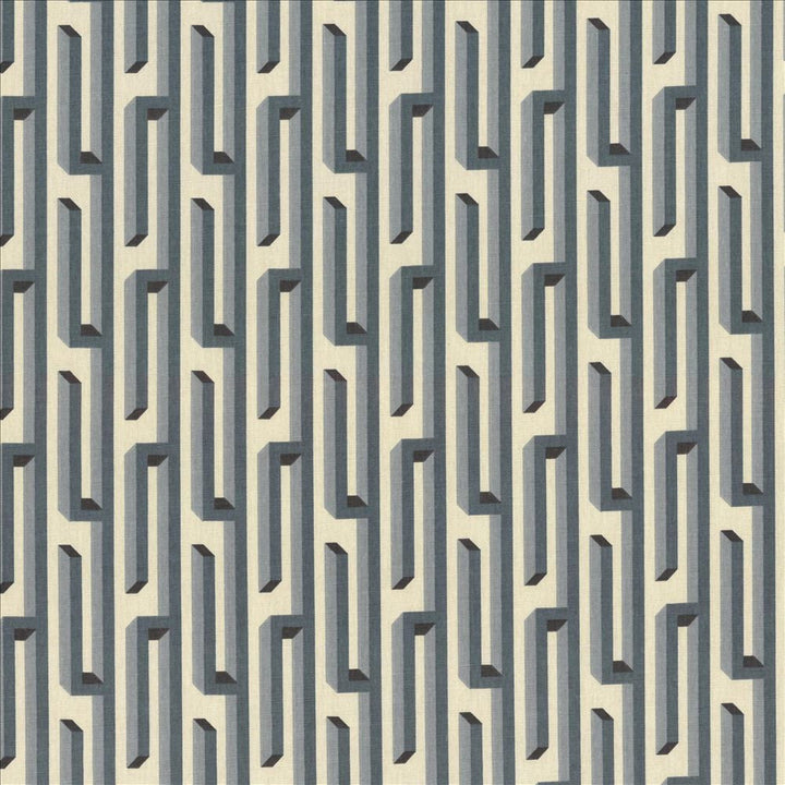 Nobu Fret Mist by Kasmir Designer Fabric 5089 100% Cotton USA 12,000 Wyzenbeek Double Rubs Horizontal: 3 2/8 inches and Vertical: 4 4/8 inches 54 - Swanky Fabrics -