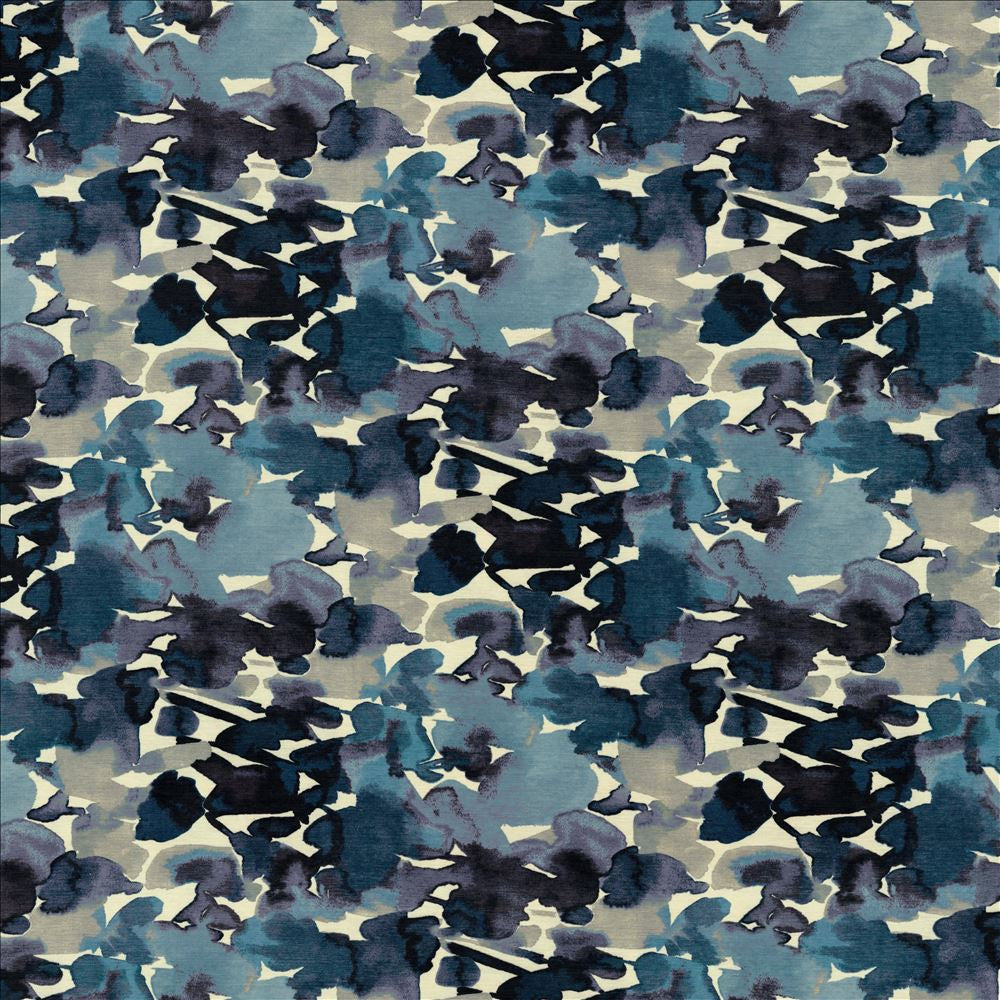 Oakhurst Indigo  by Kasmir Designer Fabric 1454 100% Polyester
 CHINA 15,000 Wyzenbeek Double Rubs Horizontal: 27 4/8 inches and Vertical: 25 inches 54  - Swanky Fabrics -