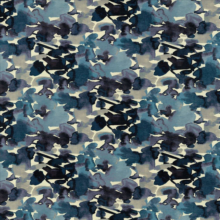 Oakhurst Indigo  by Kasmir Designer Fabric 1454 100% Polyester
 CHINA 15,000 Wyzenbeek Double Rubs Horizontal: 27 4/8 inches and Vertical: 25 inches 54  - Swanky Fabrics -