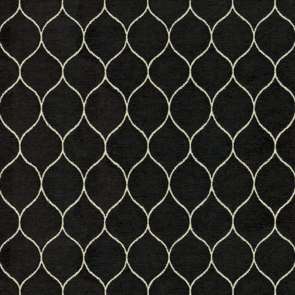 Oh Geez Onyx by Kasmir Designer Fabric See sample 85% Polyester
15% Cotton
 CHINA 50,000 Wyzenbeek Double Rubs </p><p>Repeat: Horizontal: 2 inches and Vertical: 3 inches 54 - Swanky Fabrics -