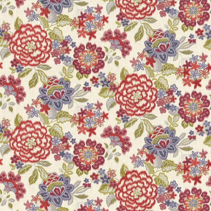 Oleana Pomegranate by Kasmir Designer Fabric 5064 100% Cotton
 USA 15,000 Wyzenbeek Double Rubs </p><p>Repeat: Horizontal: 54 inches and Vertical: 25 2/8 inches 54 - Swanky Fabrics -
