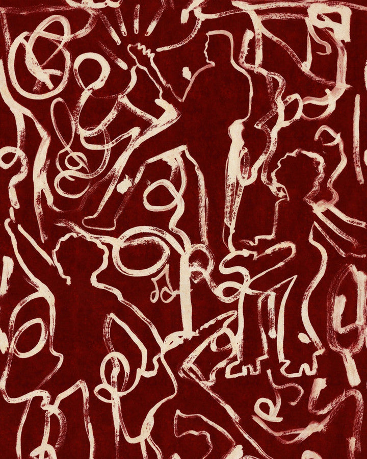 Mind The Gap Wallpaper ON THE STAGE Rhubarb Wallpaper (WP30093) | WP30093 | WOODSTOCK '69 LIFESTYLE COLLECTION | 1 roll x 20.5 x 393.7 in | 0.52m / 20.5in | 10m / 393.7in | 5.20mp | 70cm / 27.5in | Burgundy, Taupe | Satin Matte | Paste the wall | 1-roll in a box | Fabric Carolina | https://www.fabriccarolina.com/