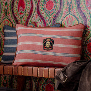 Mind the Gap Pillow Mind The Gap OREGON STRIPES Orange Washed Cushion (LC40159)
