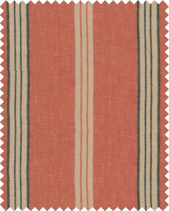 Oregon Stripes Orange Washed Linen by Mind the Gap Designer Fabric WOODSTOCK '69 LIFESTYLE COLLECTION 100% Linen, stonewashed woven fabric Made in Turkey W 50cm x L 50cm / W 19.6in x L 19.6in 59.05in - Swanky Fabrics -