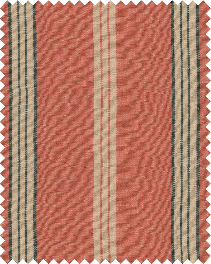 Mind The Gap Fabric OREGON STRIPES Orange Washed Linen (FB00087) | FB00087 | WOODSTOCK '69 LIFESTYLE COLLECTION | Blue, Orange, Taupe | Fabric Carolina | https://www.fabriccarolina.com/