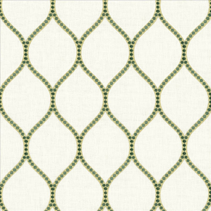 Overlay Teal by Kasmir Designer Fabric See sample 52% Cotton
26% Rayon
18% Polyester
4% Linen
 INDIA 50,000 Wyzenbeek Double Rubs </p><p>Repeat: Horizontal: 4 2/8 inches and Vertical: 7 6/8 inches 54 - Swanky Fabrics -