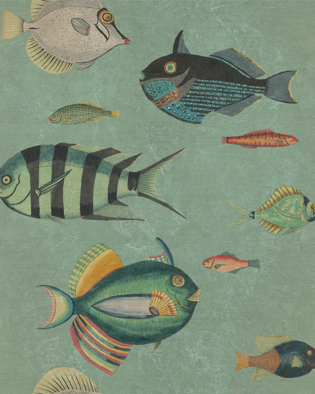 Poissons Green wallpaper by Mind the Gap (WP20181), swatch
