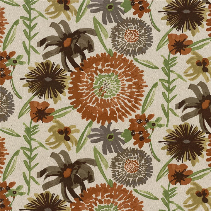 Painterly Garden Persimmon by Kasmir Designer Fabric 5079 50% Cotton
50% Linen
 CHINA 30,000 Martindale Cycles </p><p>Repeat: Horizontal: 27 inches and Vertical: 13 4/8 inches 54 - Swanky Fabrics -