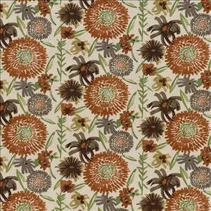 Kasmir Fabric Painterly Garden Persimmon