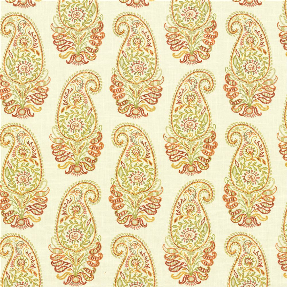 Paisley Shower Harvest by Kasmir Designer Fabric 5121 100% Cotton
 SPAIN </p><p>Repeat: Horizontal: 13 4/8 inches and Vertical: 13 4/8 inches 54 - Swanky Fabrics -