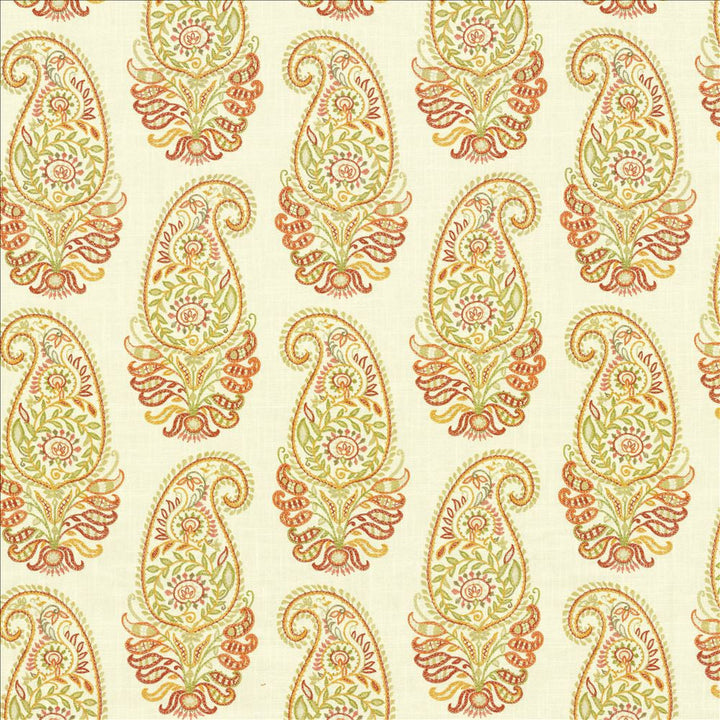 Paisley Shower Harvest by Kasmir Designer Fabric 5121 100% Cotton
 SPAIN </p><p>Repeat: Horizontal: 13 4/8 inches and Vertical: 13 4/8 inches 54 - Swanky Fabrics -