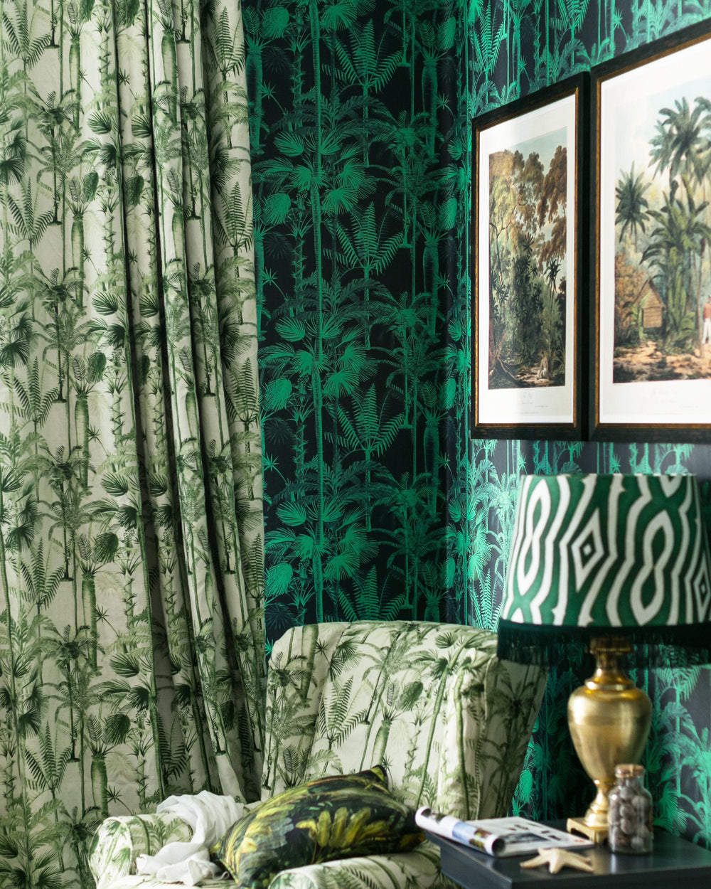 Palmera Cubana linen fabric by Mind the Gap (FB00033), view 2