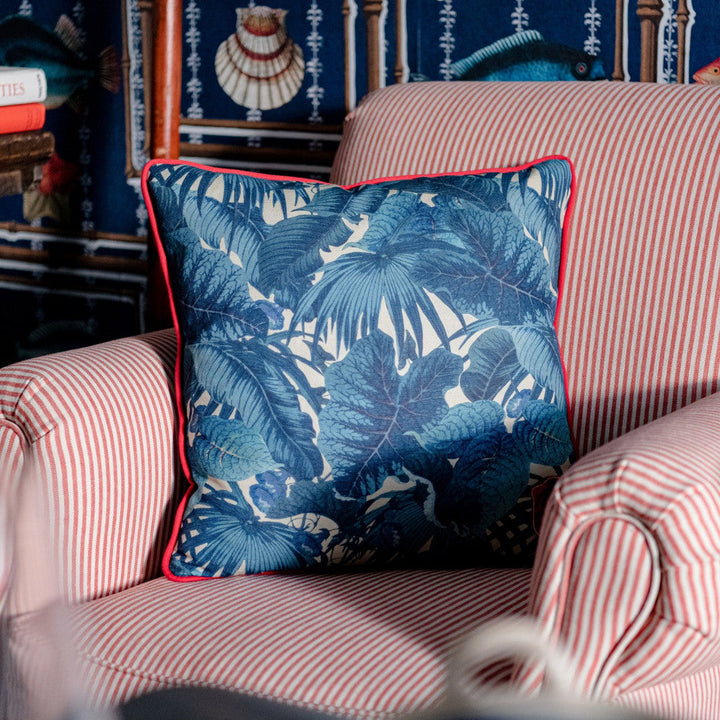 Mind The Gap Pillows PARADEISOS Cushion (LC40113) | LC40113 | SUNDANCE VILLA | 20 x 20 in | Indigo, Taupe | Fabric Carolina | https://www.fabriccarolina.com/