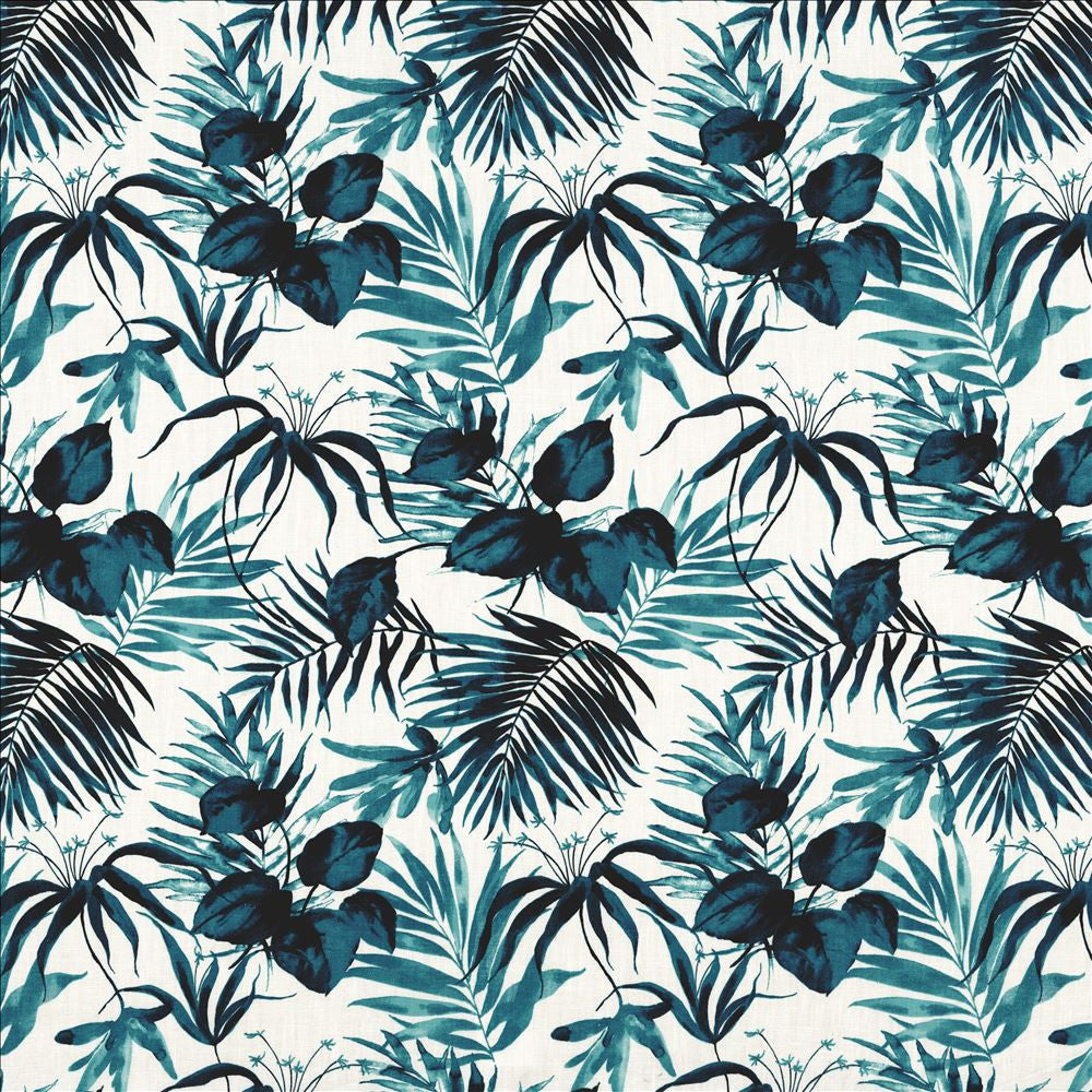 Paradise Point Teal  by Kasmir Designer Fabric 1463 92% Ramie
8% Cotton
 FRANCE 10,000 Martindale Cycles Horizontal: 18 inches and Vertical: 24 4/8 inches 59  - Swanky Fabrics -