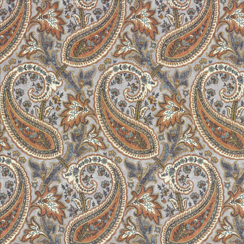 Parisi Paisley Persimmon by Kasmir Designer Fabric See sample 55% Linen
45% Cotton
 CHINA 27,000 Wyzenbeek Double Rubs </p><p>Repeat: Horizontal: 13 4/8 inches and Vertical: 27 inches 53 - Swanky Fabrics -