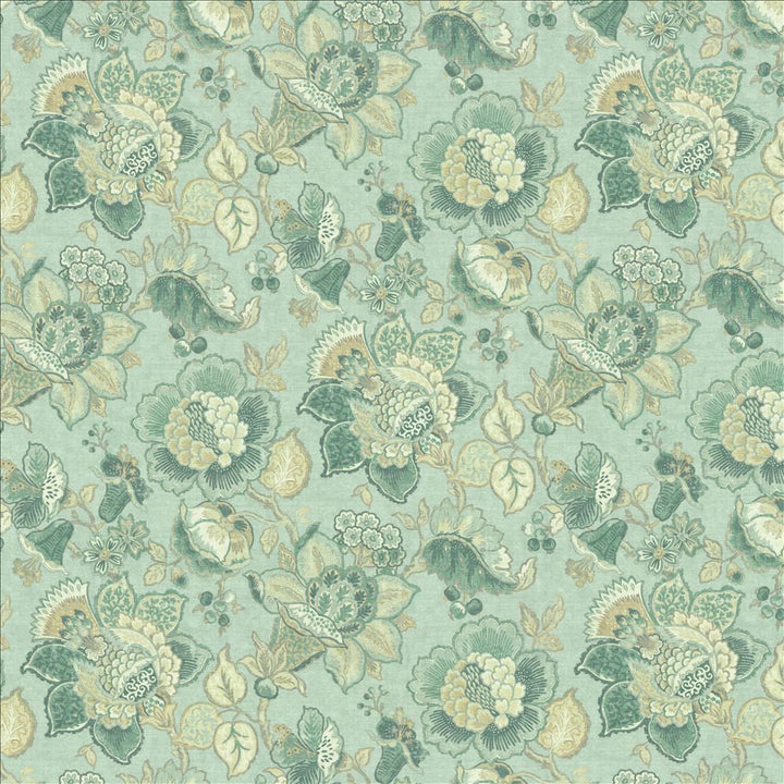 Parisian Park Seafoam by Kasmir Designer Fabric 1453 100% Cotton
 SPAIN </p><p>Repeat: Horizontal: 27 inches and Vertical: 27 inches 54 - Swanky Fabrics -