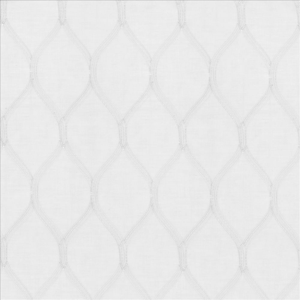 Per Se White by Kasmir Designer Fabric 5077 100% Polyester Embroidery 100% Polyester TURKEY Not Tested Horizontal: 3 2/8 inches and Vertical: 6 6/8 inches 58 - 59 - Swanky Fabrics -