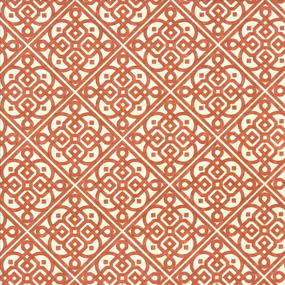 Perot Trellis Persimmon by Kasmir Designer Fabric 5086 100% Cotton
 USA </p><p>Repeat: Horizontal: 6 6/8 inches and Vertical: 6 6/8 inches 54 - Swanky Fabrics -