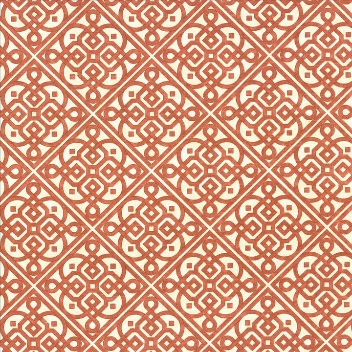 Perot Trellis Persimmon  by Kasmir Designer Fabric 5086 100% Cotton
 USA 15,000 Wyzenbeek Double Rubs Horizontal: 6 6/8 inches and Vertical: 6 6/8 inches 54  - Swanky Fabrics -
