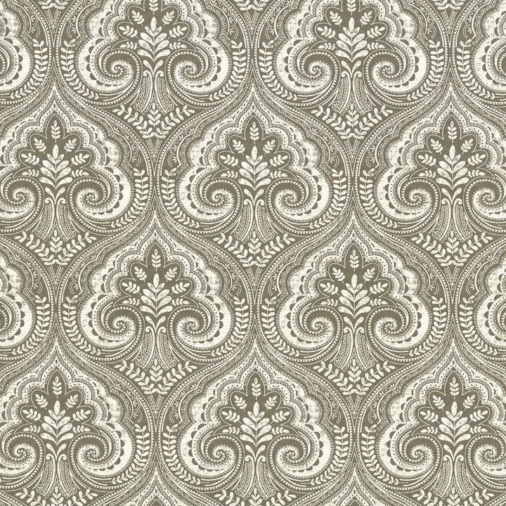 Pietro Paisley Charcoal by Kasmir Designer Fabric 5105 100% Cotton
 TURKMENISTAN 15,000 Wyzenbeek Double Rubs </p><p>Repeat: Horizontal: 13 6/8 inches and Vertical: 17 6/8 inches 54 - Swanky Fabrics -