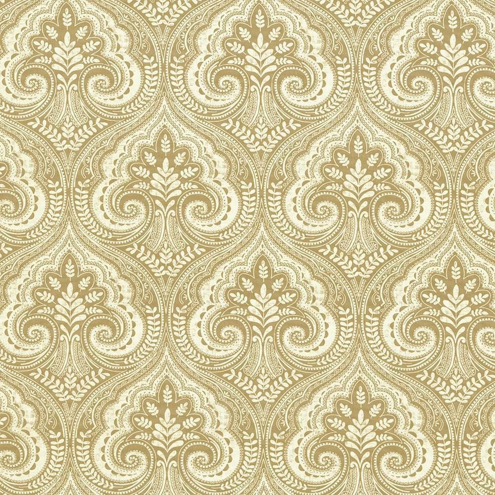 Pietro Paisley Wheat by Kasmir Designer Fabric 5105 100% Cotton TURKMENISTAN 15,000 Wyzenbeek Double Rubs Horizontal: 13 6/8 inches and Vertical: 17 6/8 inches 54 - 55 - Swanky Fabrics -
