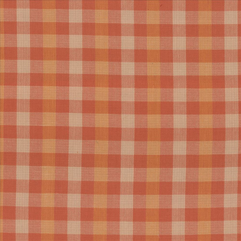 Pixie Plaid Pumpkin  by Kasmir Designer Fabric 5086 100% Cotton
 INDIA 6,000 Wyzenbeek Double Rubs Horizontal: 4 inches and Vertical: 2 inches 54  - Swanky Fabrics -