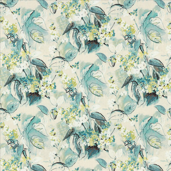 Pleasant Garden Menthe  by Kasmir Designer Fabric 1464 100% Cotton
 SOUTH KORE 15,000 Wyzenbeek Double Rubs Horizontal: 27 inches and Vertical: 24 6/8 inches 54  - Swanky Fabrics -