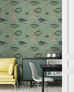 Mind the Gap Wallpaper Mind The Gap   POISSONS Green   (WP20181)