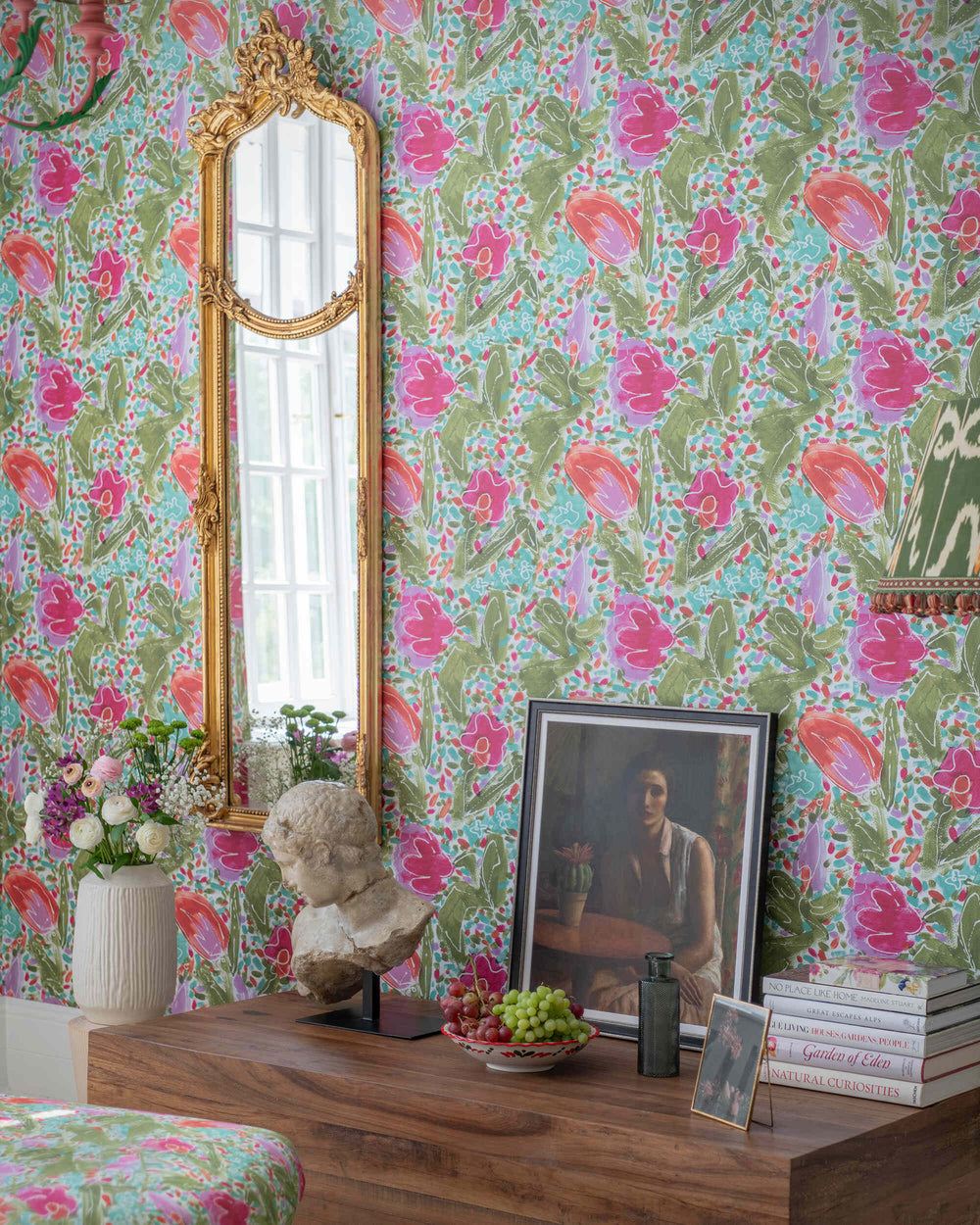 PRINCESS GARDEN Wallpaper (WP20902) by Mind The Gap | WP20902 | TRANSYLVANIAN RHAPSODY | 1 roll x 52 x 900 cm / 20.47 x 354.33 in | 0.52m / 20.5in | 9m / 354in | 4.68sqm / 50sq ft | 50cm / 19.6in | Taupe, Blue, Green, Pink | Non-woven Textured | Paste the wall | 1 roll in a box | Fabric Carolina | https://www.fabriccarolina.com/