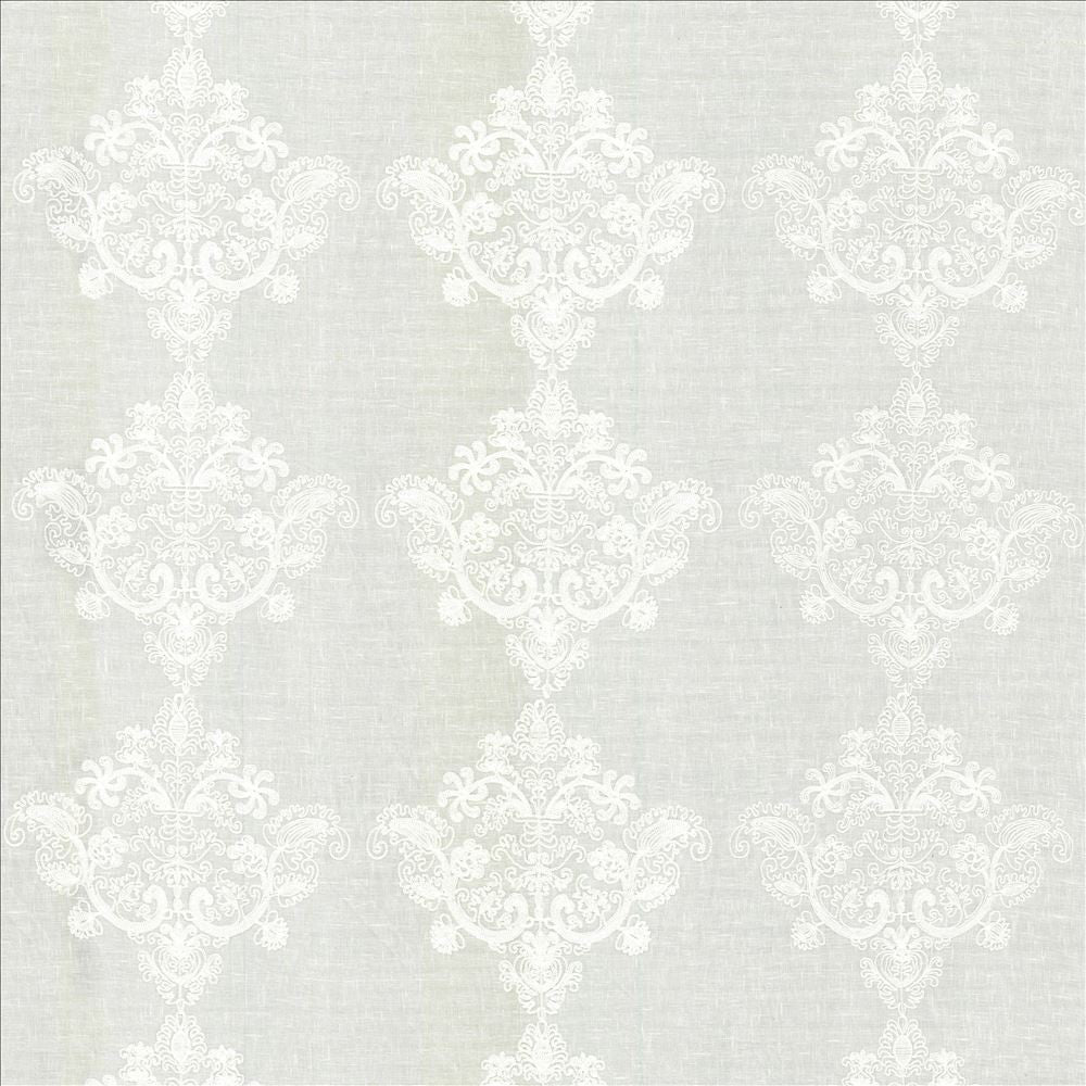 Provence Ivory by Kasmir Designer Fabric 1444 100% Polyester Embroidery 100% Polyester CHINA Horizontal: 11 6/8 inches and Vertical: 9 7/8 inches 95 - 110 - Swanky Fabrics -