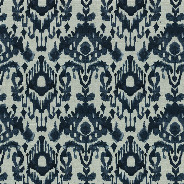 Provo Indigo  by Kasmir Designer Fabric 1477 79% Polyester 18% Rayon 3% Linen  CHINA  </p><p>Repeat: Horizontal: 14 6/8 inches and Vertical: 13 6/8 inches 58  - Swanky Fabrics -