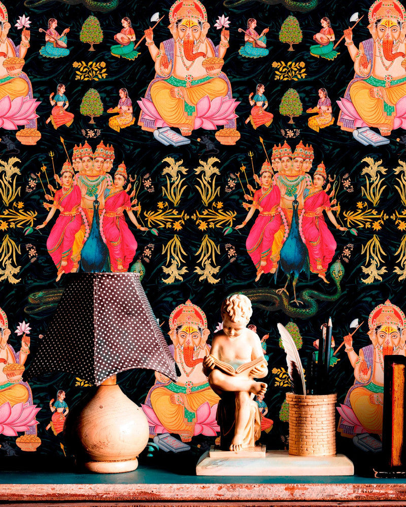 Goddess Wallpaper by Mind the Gap Designer Wallpaper THE WALLPAPER COLLECTABLES Textured Matte Made in Europe Paste the wall 3 rolls x 20.5 x 3.25 yards - Swanky Fabrics -