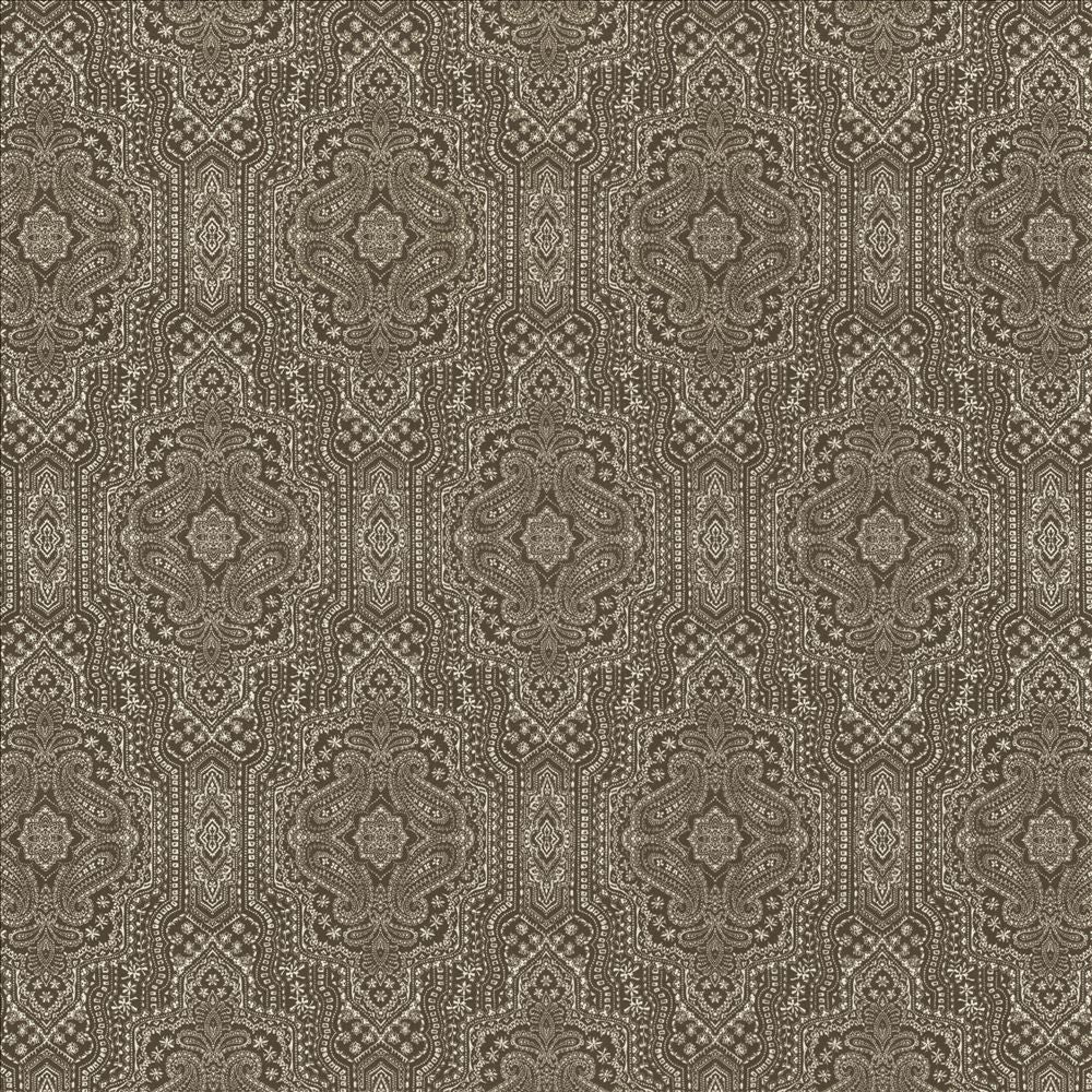 Purana Paisley Slate by Kasmir Designer Fabric 5113 100% Cotton USA 15,000 Wyzenbeek Double Rubs Horizontal: 13 4/8 inches and Vertical: 25 2/8 inches 54 - Swanky Fabrics -