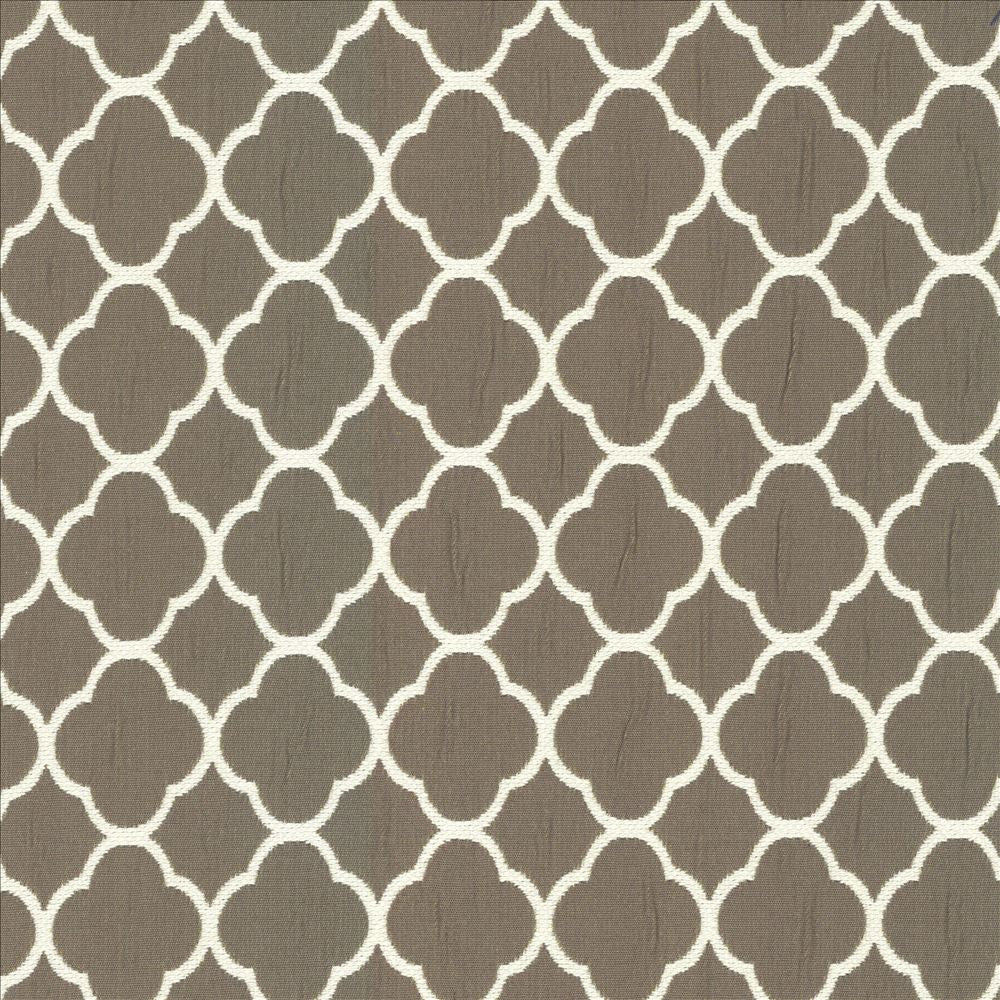 Quatrefoil Maze Patina by Kasmir Designer Fabric 5085 70% Cotton
30% Polyester
 CHINA </p><p>Repeat: Horizontal: 1 6/8 inches and Vertical: 1 6/8 inches 54 - Swanky Fabrics -