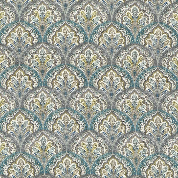Ragazzi Spa Blue by Kasmir Designer Fabric 5065 100% Cotton
 PAKISTAN </p><p>Repeat: Horizontal: 9 inches and Vertical: 9 inches 54 - 55 - Swanky Fabrics -