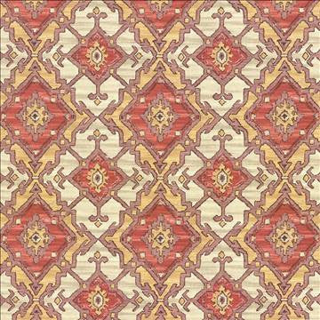 Ranchero Vermillion by Kasmir Designer Fabric 5080 100% Cotton USA 15,000 Wyzenbeek Double Rubs H: 13 4/8 inches, V: 13 4/8 inches 54 - Swanky Fabrics - Kasmir