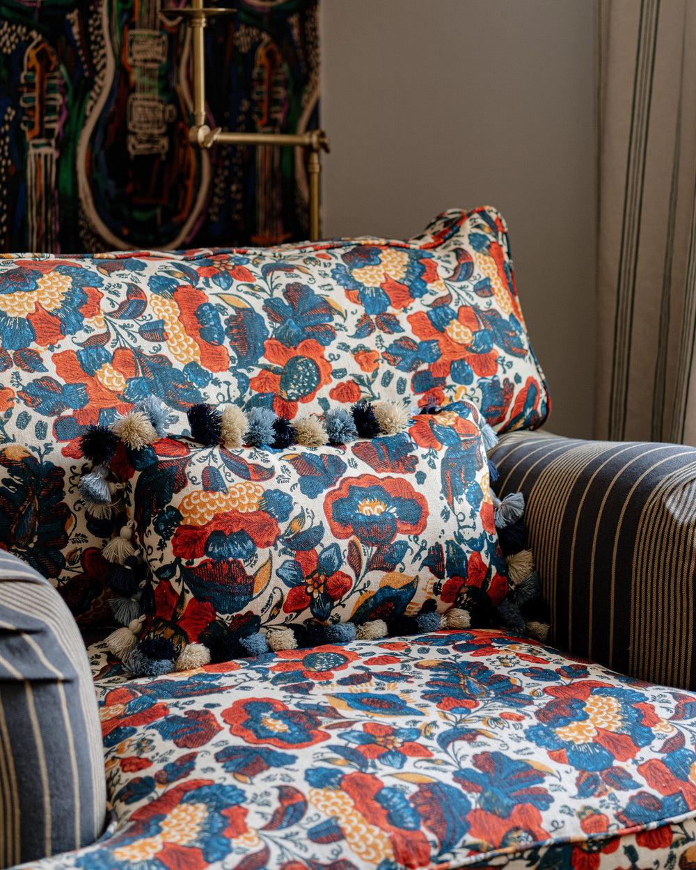 Remondini Floral linen fabric by Mind the Gap (FB00075), view 2