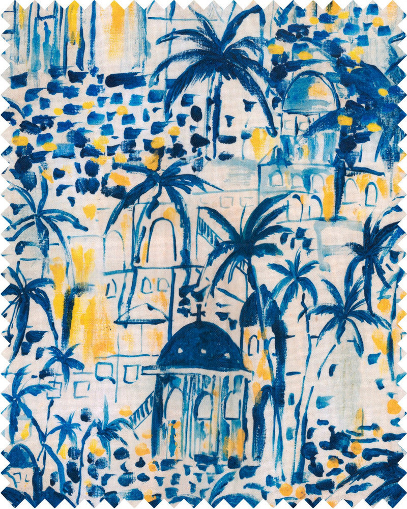 Mind The Gap Fabric RHODES Fabric (FB00065) | FB00065 | SUNDANCE VILLA | Blue, Indigo, Yellow | Fabric Carolina | https://www.fabriccarolina.com/