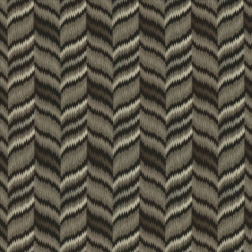Rhythm Black by Kasmir Designer Fabric 1457 34% Polyester
25% Acrylic
15% Rayon
 USA 60,000 Wyzenbeek Double Rubs </p><p>Repeat: Horizontal: 6 4/8 inches and Vertical: 7 inches 54 - Swanky Fabrics -