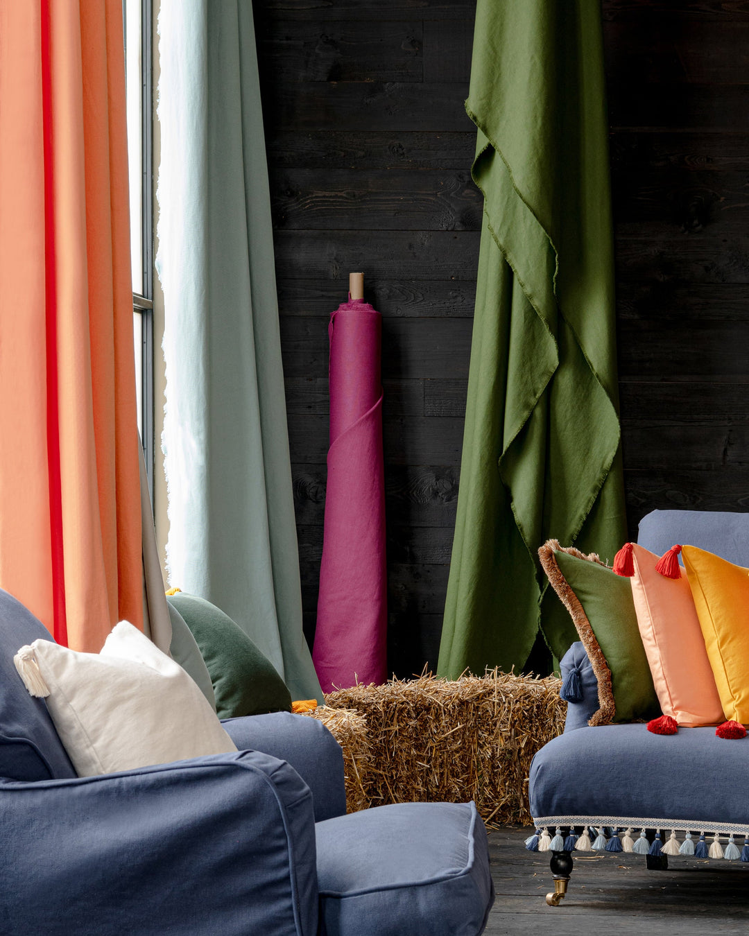 Ripe Papaya linen fabric by Mind the Gap (FB00159), view 3
