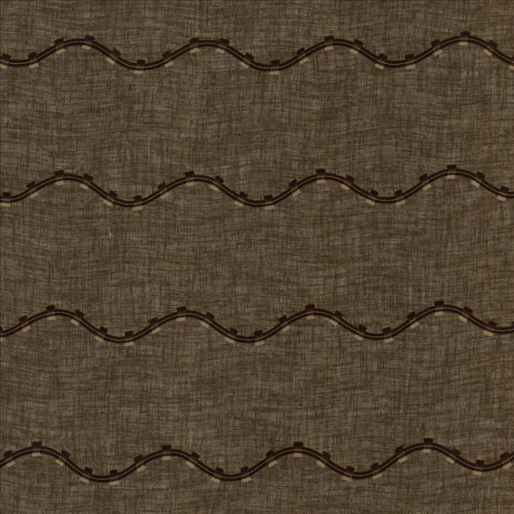 Rollercoaster Chocolate by Kasmir Designer Fabric 1444 100% Polyester Embroidery 100% Polyester TURKEY Horizontal: 6 inches and Vertical: 6 inches 116 - 118 - Swanky Fabrics -