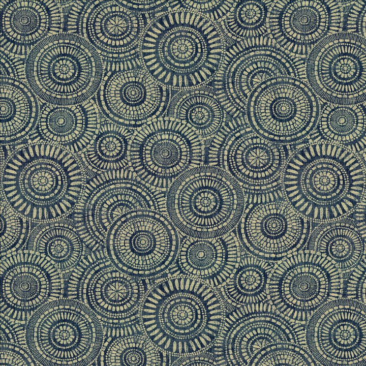 Round We Go Indigo by Kasmir Designer Fabric 5154 73% Polyester
27% Cotton
 CHINA </p><p>Repeat: Horizontal: 28 4/8 inches and Vertical: 28 4/8 inches 57 - Swanky Fabrics -