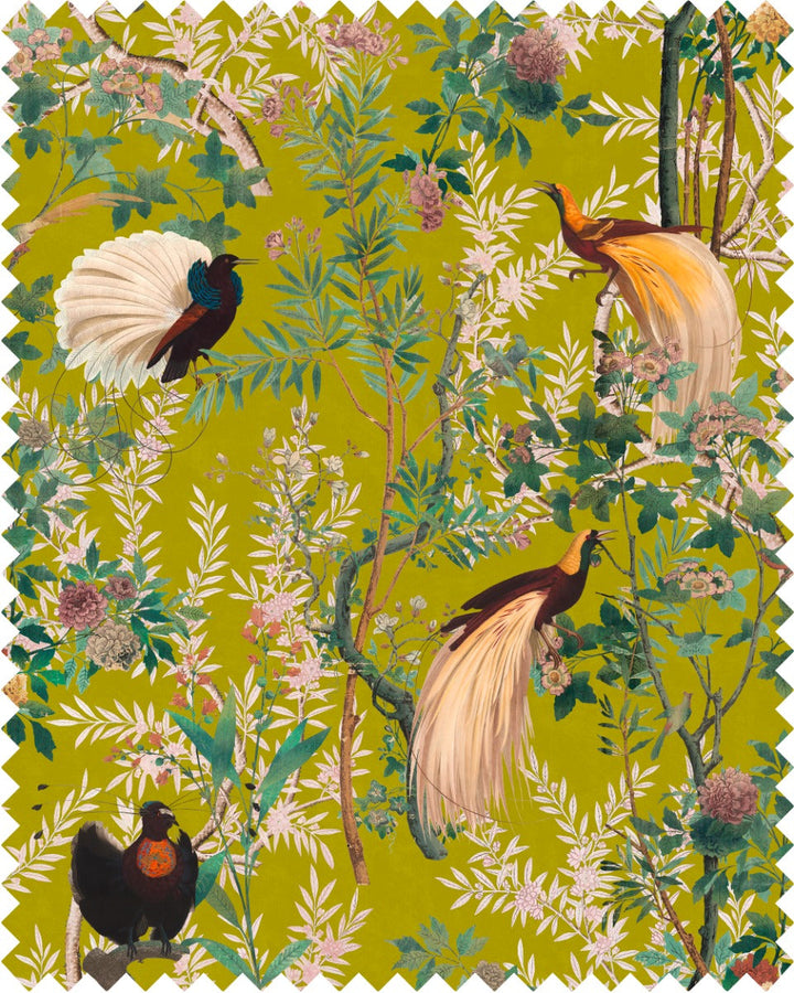 Royal Garden Green velvet fabric by Mind the Gap (FB00029), swatch