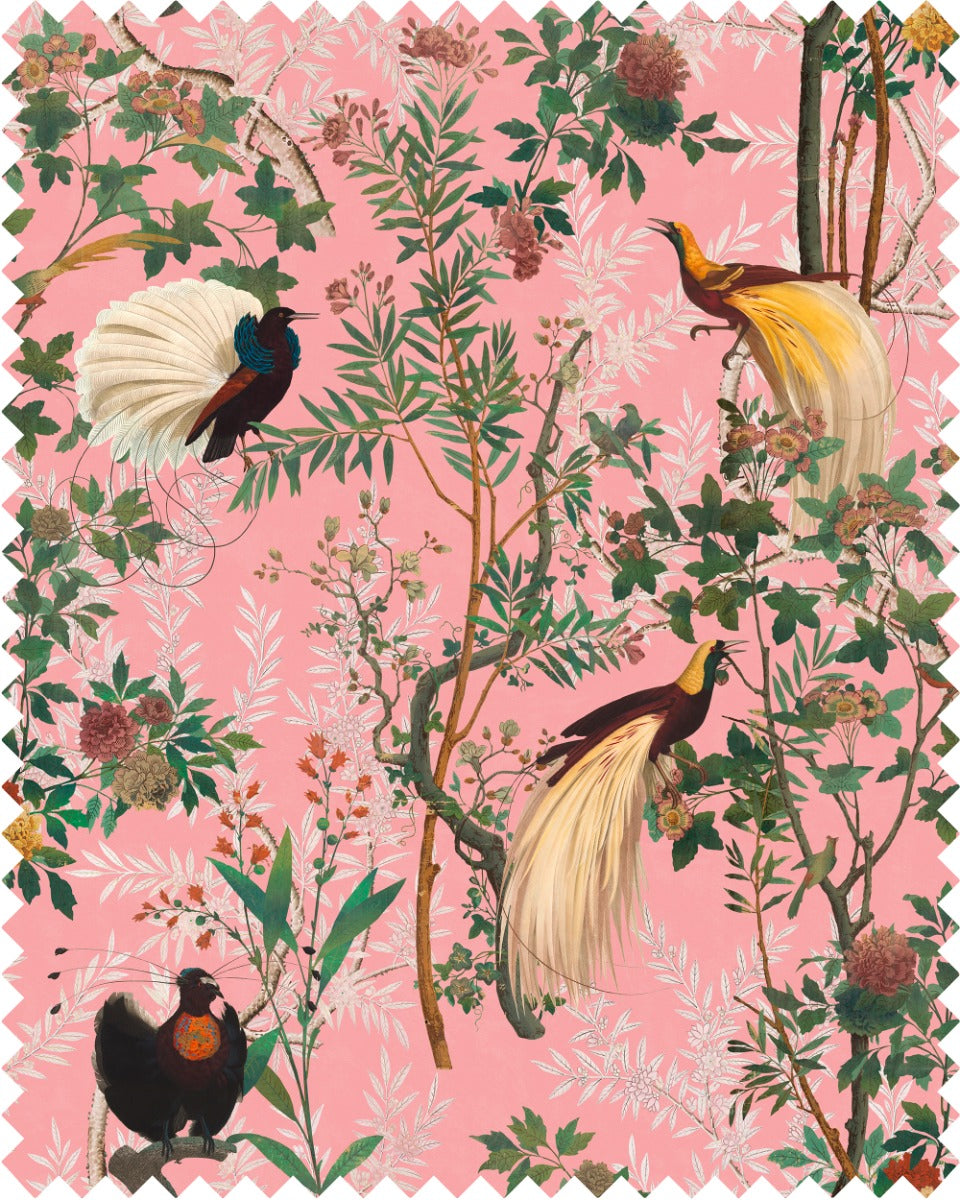 Royal Garden Pink velvet fabric by Mind the Gap (FB00030), swatch
