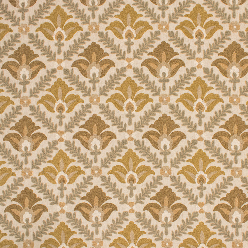 S7019 Topaz by Greenhouse Designer Fabric - 66% Polyester, 23% Linen, 11% Cotton (Embroidery: 60% Polyester, 25% Cotton, 15% Linen) India 9000 8.875" H, 9.5" V 54" - Swanky Fabrics -