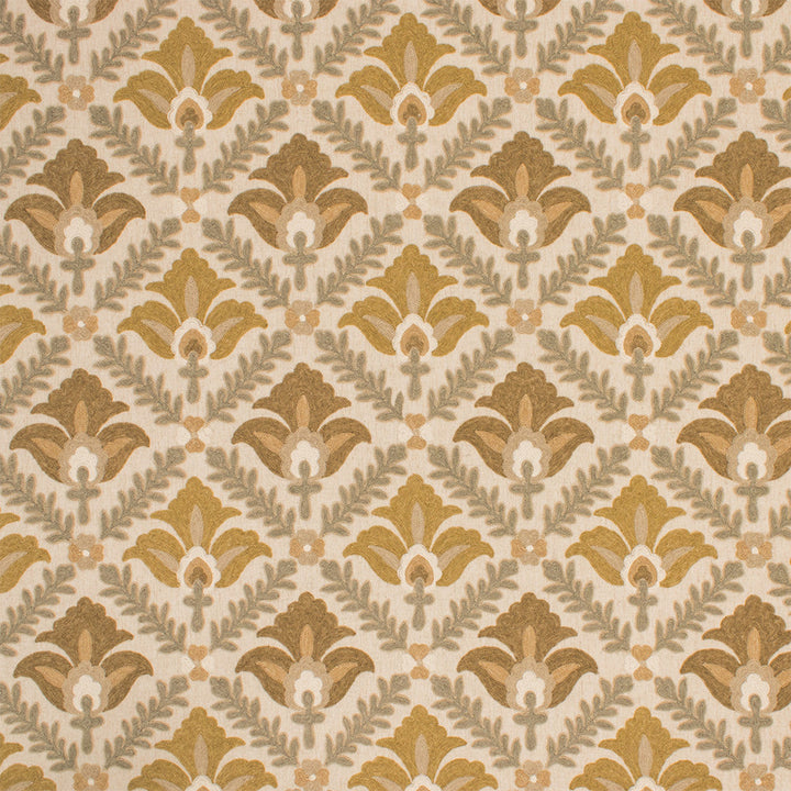 S7019 Topaz by Greenhouse Designer Fabric - 66% Polyester, 23% Linen, 11% Cotton (Embroidery: 60% Polyester, 25% Cotton, 15% Linen) India 9000 8.875" H, 9.5" V 54" - Swanky Fabrics -