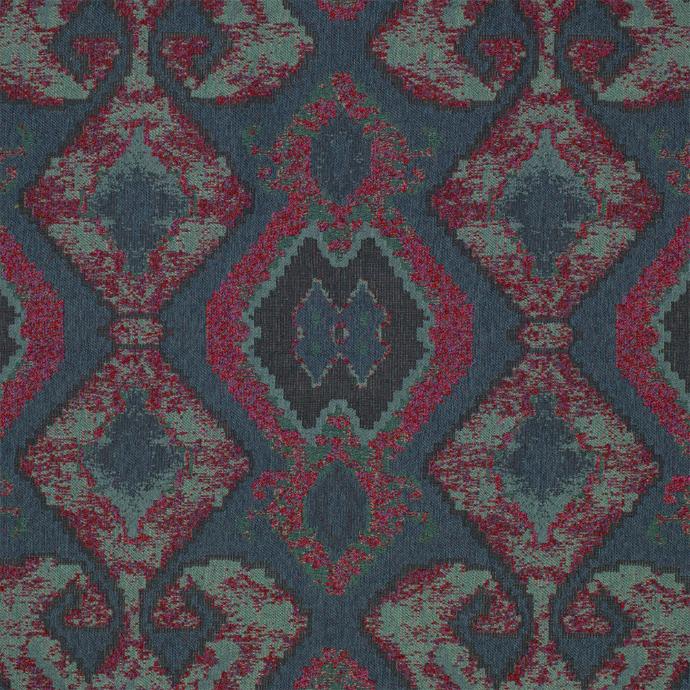 S7057 Ultramarine by Greenhouse Designer Fabric - 100% Polyester India 15000 27.99" H, 15" V 54" - Swanky Fabrics -